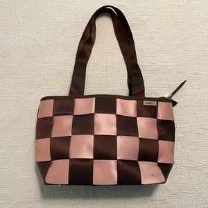 ‼️LAST CHANCE- Pink & Brown Seatbelt Strap Purse by Comley